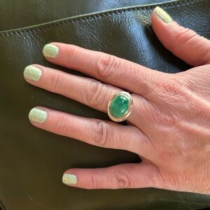 Elegant Malachite Stone Silver Ring